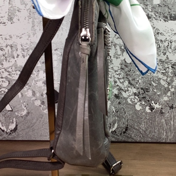 The Sak Leather Gray/ Green Embossed Leather Backpack - Picture 5 of 11